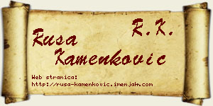 Rusa Kamenković vizit kartica